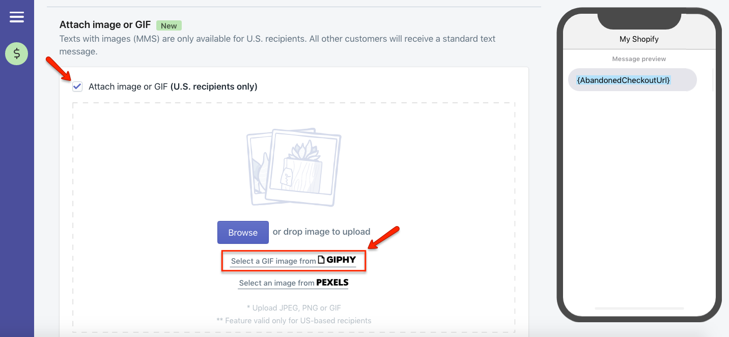 Send Multimedia Text Messages with Giphy Gifs in Shopify