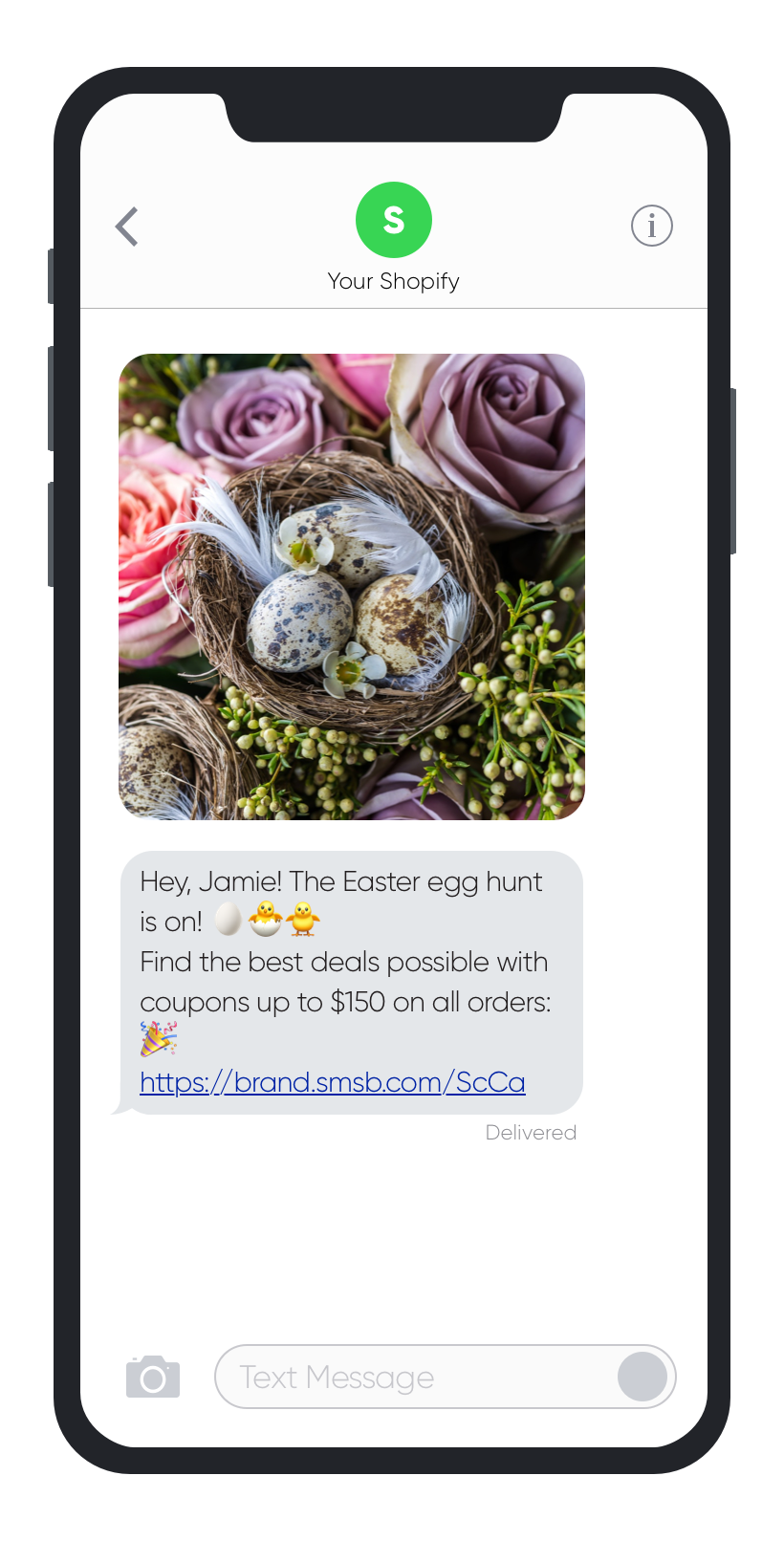 SMSBump SMS Marketing Easter 2019 Campaign Example