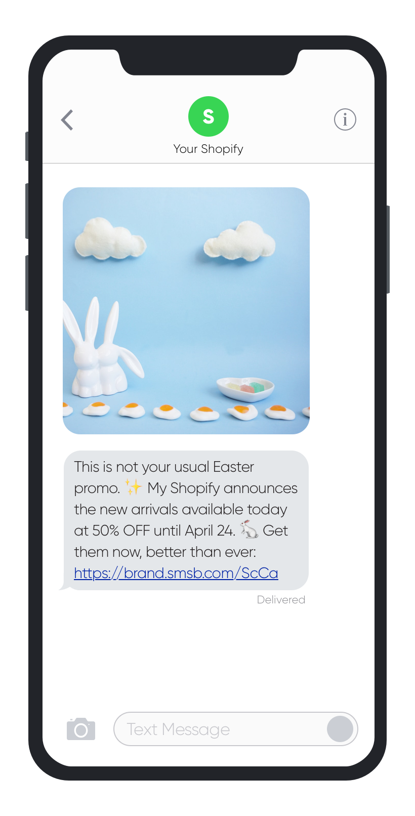 SMSBump SMS Marketing Easter 2019 Campaign Example