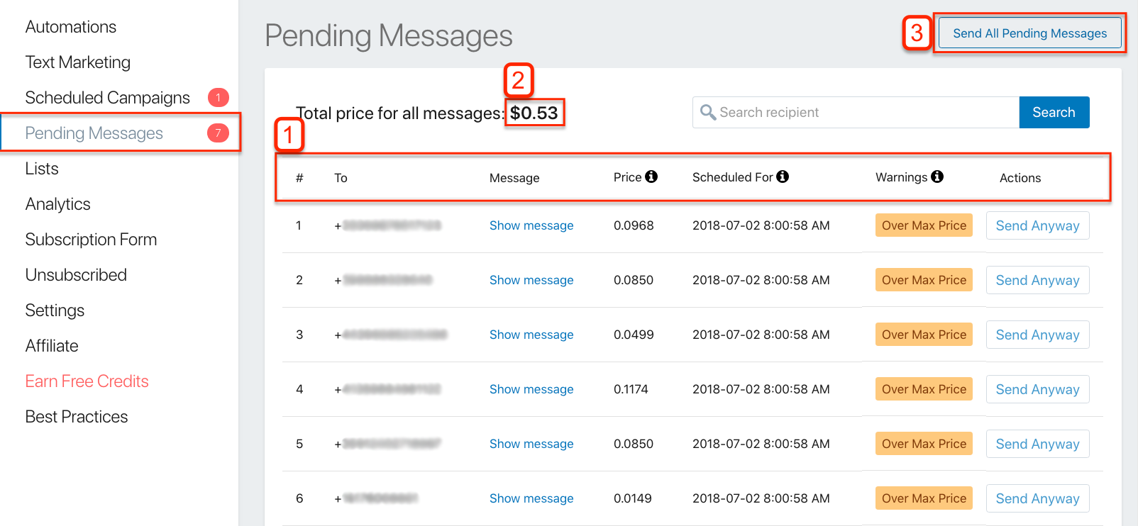 Pending Messages in SMSBump: Why Aren't My Texts Getting Sent