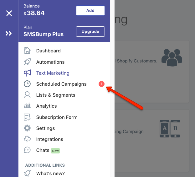 Scheduled campaigns in SMSBump for Shopify.