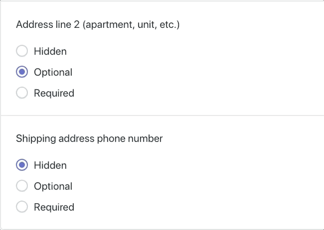 Shopify phone number - required