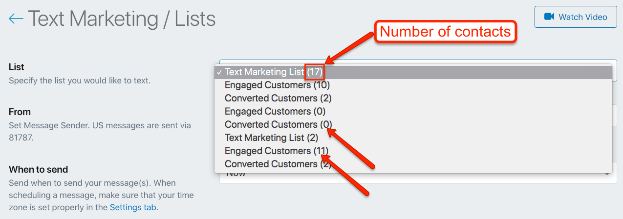 Shopify Subscriber Number of Contacts in SMSBump List