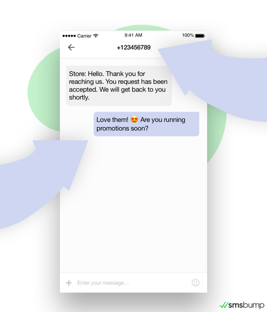 SMS Chat: Customer replies to Shopify store text message