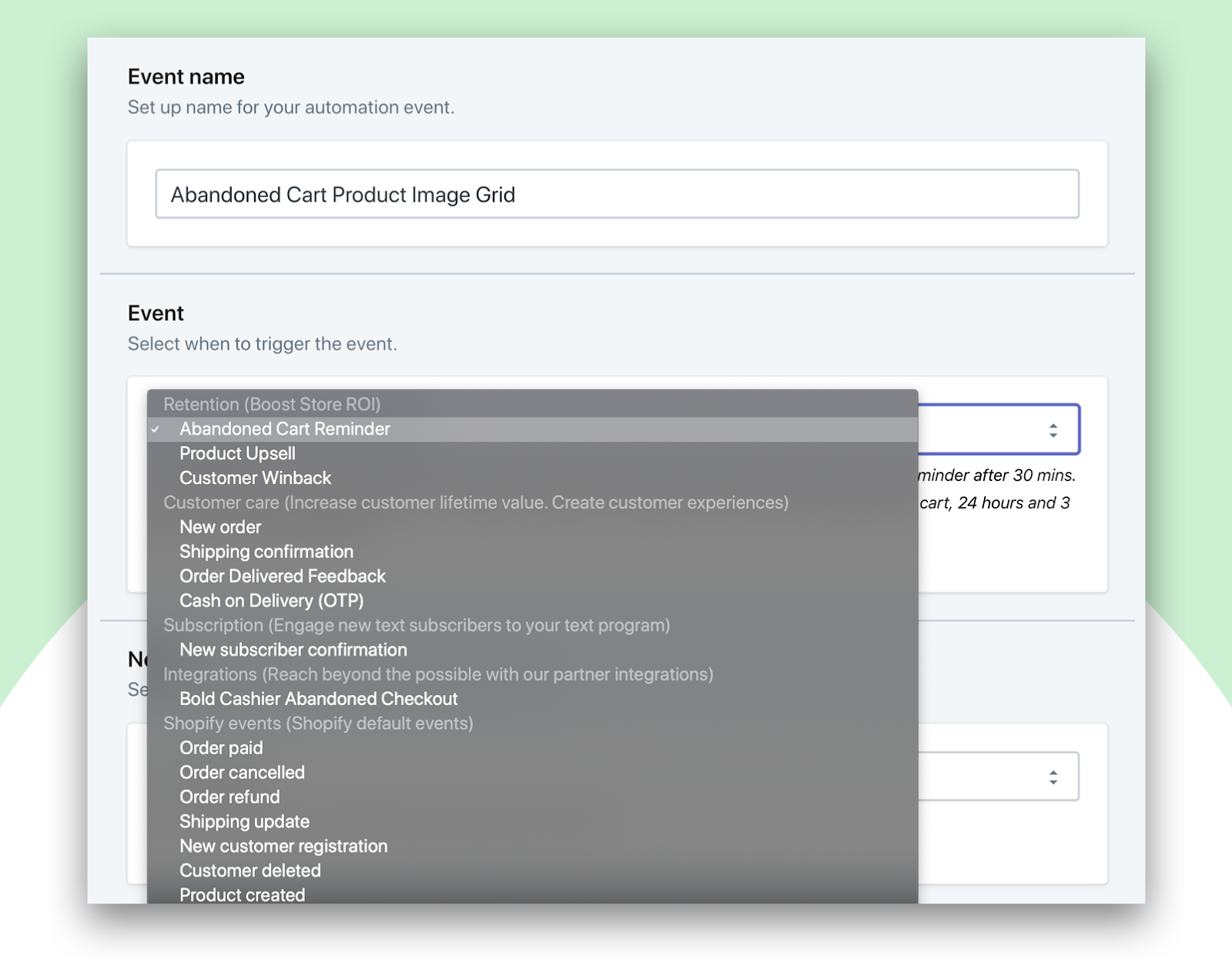SMSBump New Automation Feature Product Grid