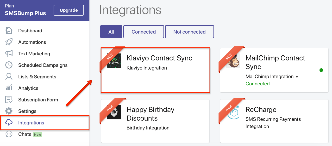 SMSBump Klaviyo Integration