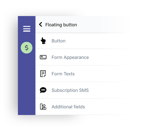 New SMSBump subscription form editor.