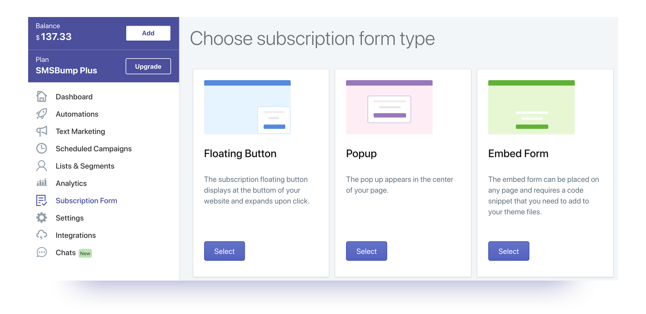 Subscription Sign-up Form