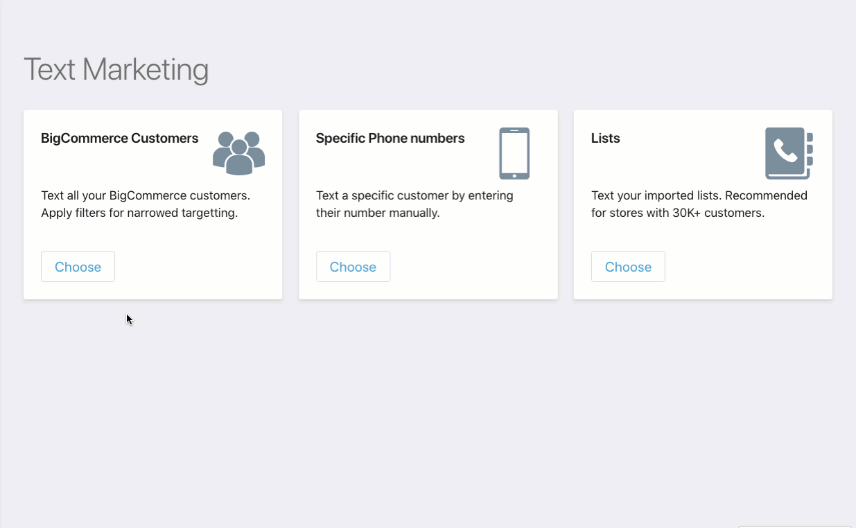Text Marketing Campaign in BigCommerce