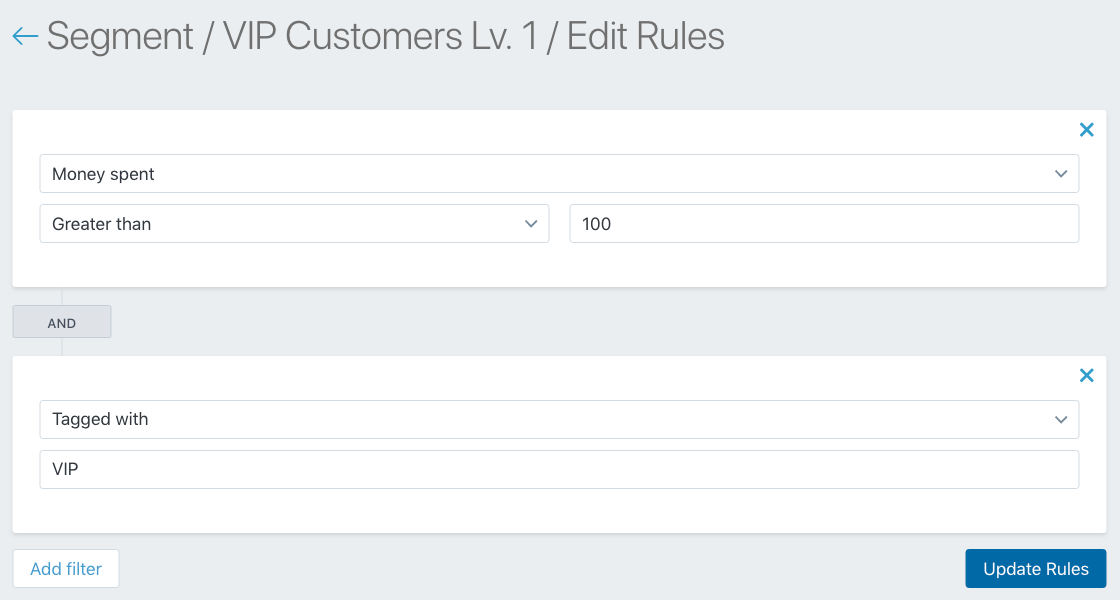 SMSBump Segments VIP Customers Who Spent over a specific amount