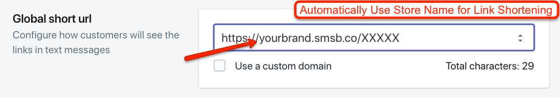 Automatic Branding for short links in SMSBump